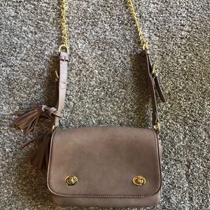 USED Adrienne Vittadini Crossbody Bag TAN